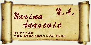 Marina Adašević vizit kartica
